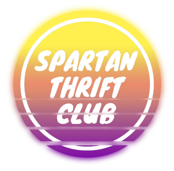 A green circle that says 'Spartan Thrift
            Club'.